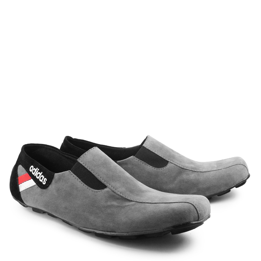 SSR - sepatu pria casual slop adidas messi abu semi formal slip on mocasin kantor