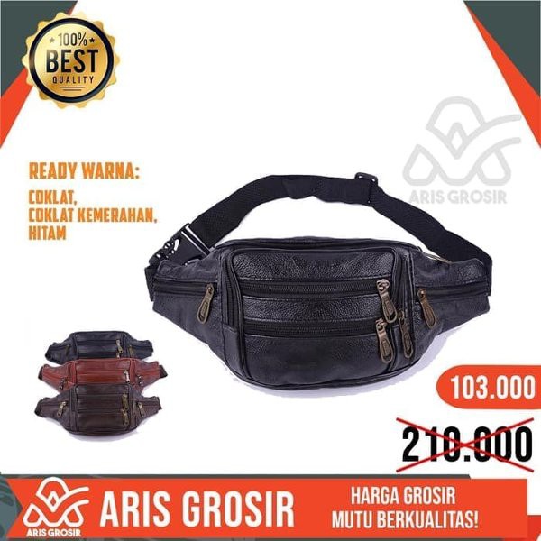 Tas Pinggang Kulit Pria Tas Slempang Cowok Original Branded Termurah
