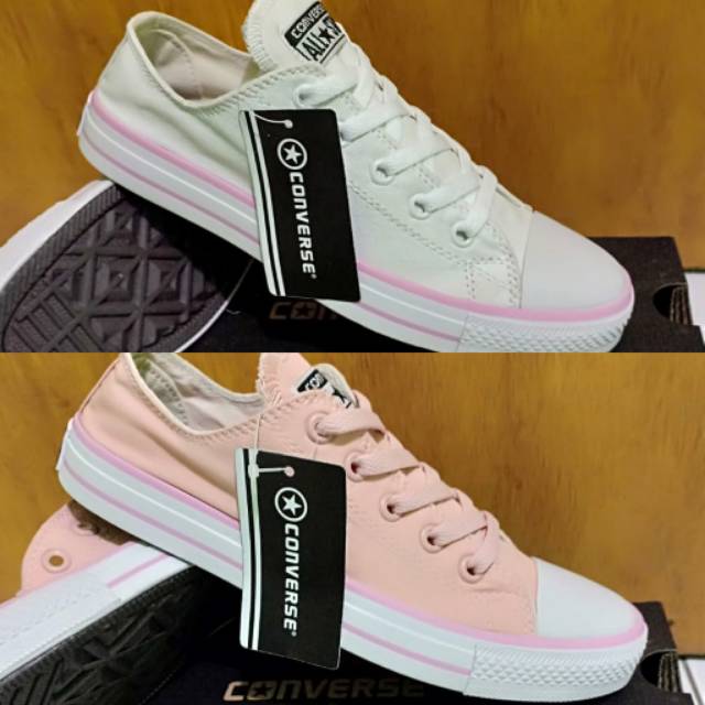 Sepatu converse allstar lis pink+box