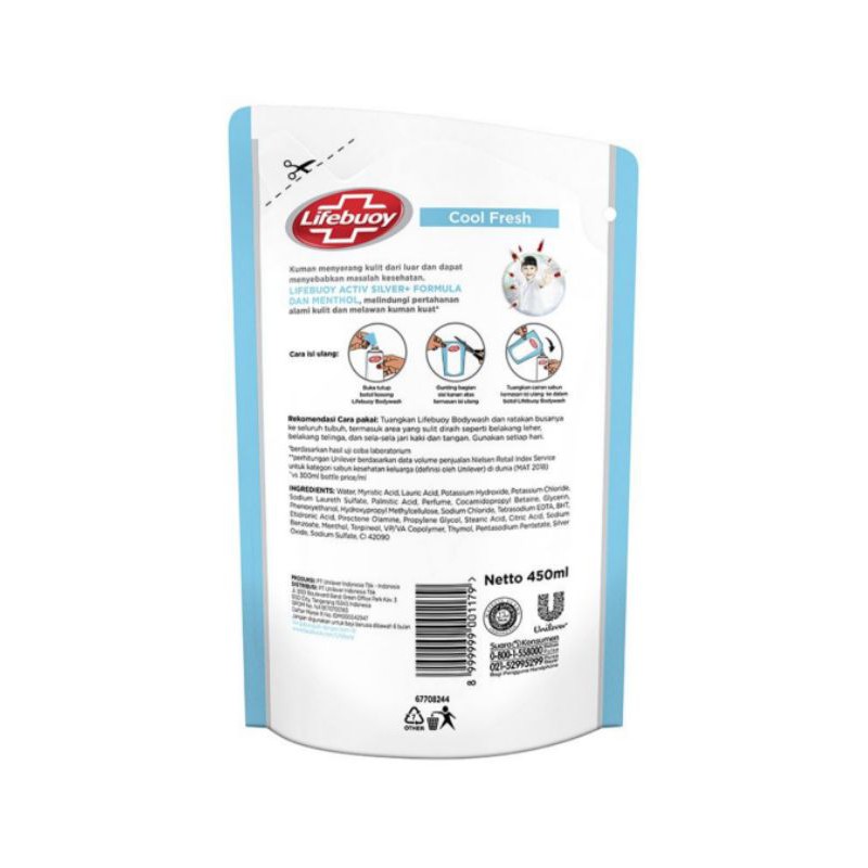 LIFEBUOY BODY WASH COOL REFF 450ML