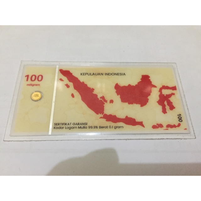 logam mulia emas mini 0,1 gram  masduit sertifikat PT hartadinata abadi Tbk