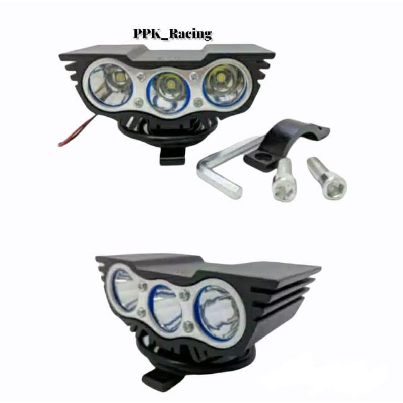 Lampu Tembak Sorot Motor Mobil OWL 3 Mata LED Cree Ultrafire