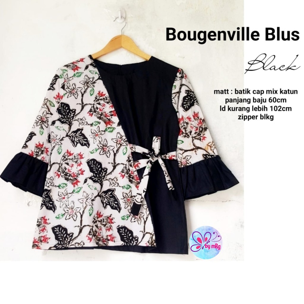 [PREMIUM] Bougenville Blus Batik Premium Atasan Batik Blus Kombi Modern Kerja Seragam Kantor Muslim