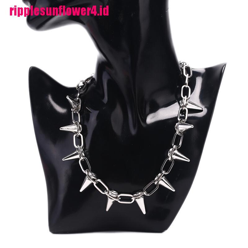 Kalung Choker Rantai Rivet Gaya Punk Rock Untuk Wanita