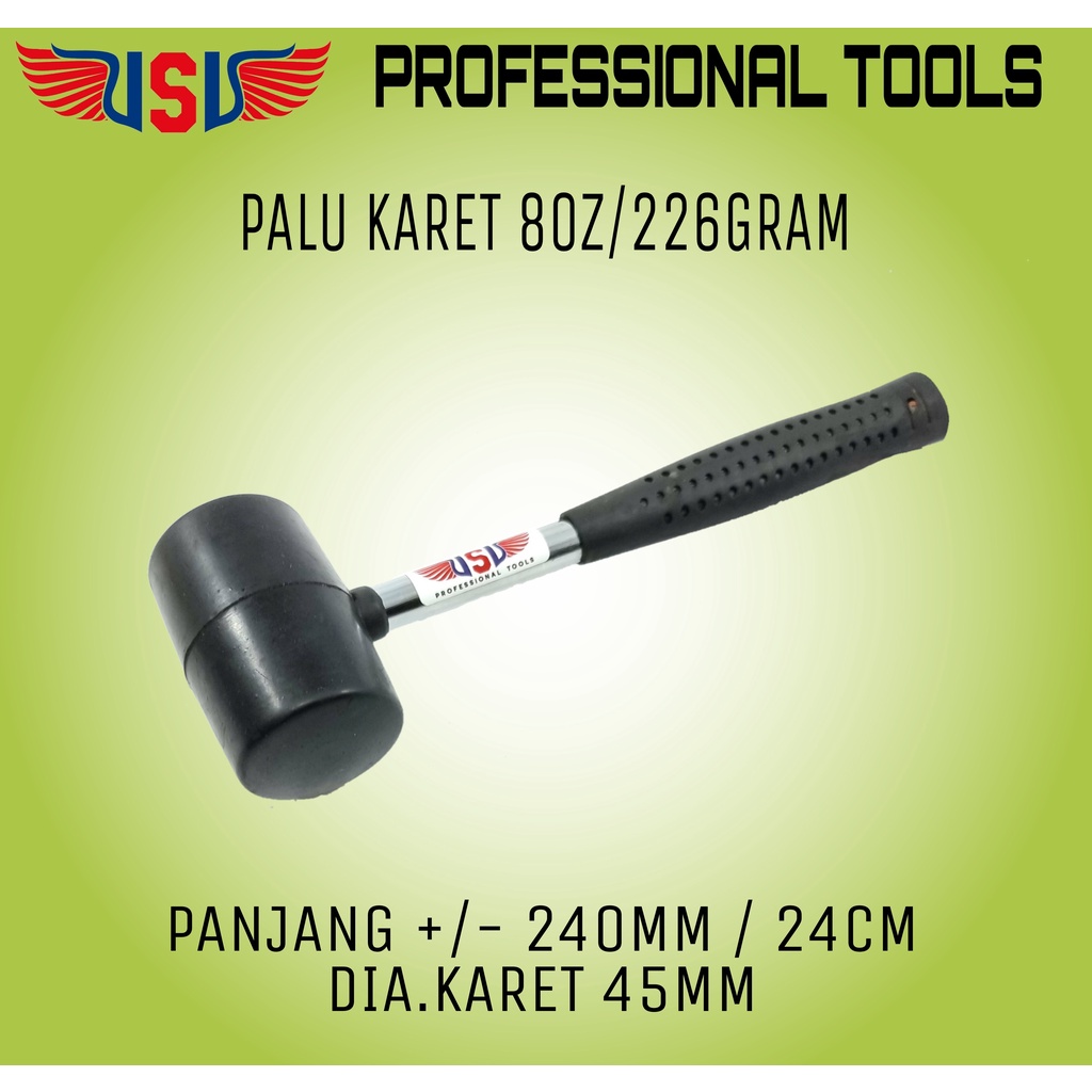 VSV Palu Karet 8oz Gagang besi Palu Keramik Martil karet Rubber Hammer