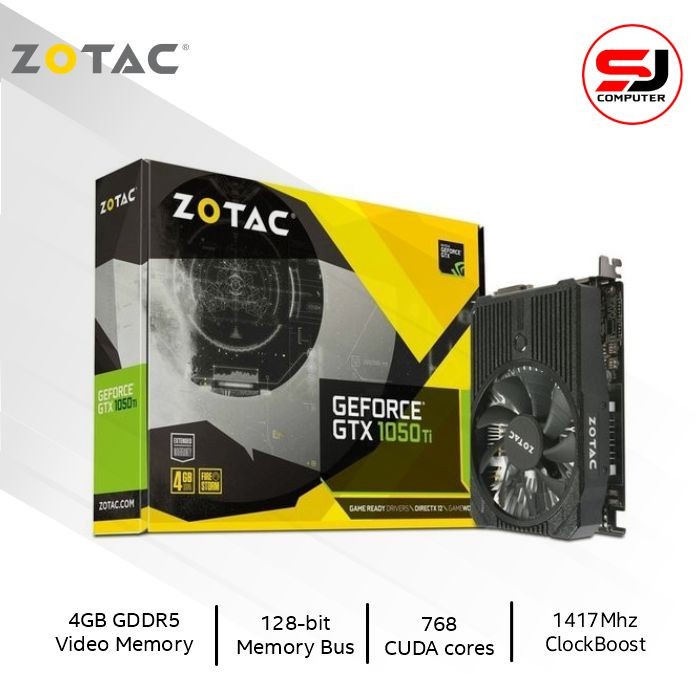 VGA ZOTAC NVidia GeForce GTX 1050 Ti 4GB GDDR5 SINGLE FAN GTX1050Ti