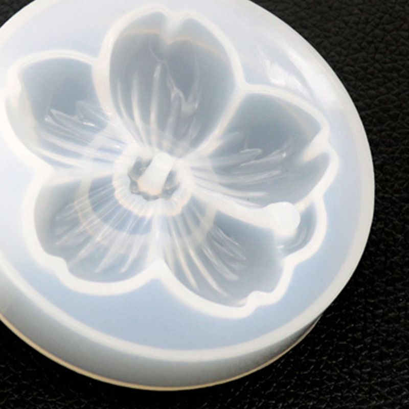 SIY  DIY Crystal Epoxy Cherry Blossoms Mold Handmade Mirror Pendant with Hole Silicone Mould