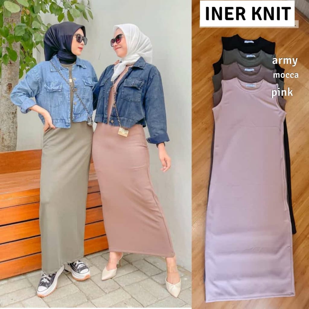 ( BISA COD ) INNER DRESS RAJUT KNIT SPAN PREMIUM Size M L XL / INNER RAJUT BASIC