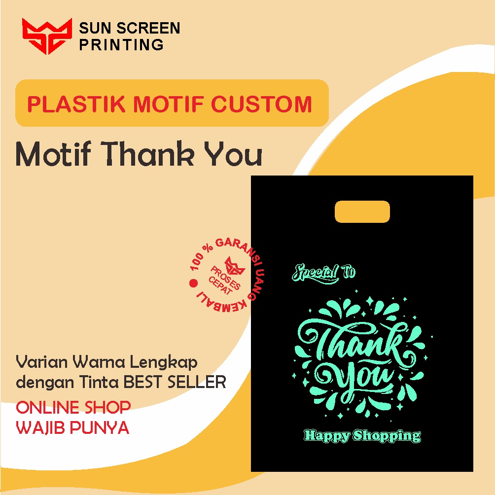 Kantong Plastik Olshop Custom Motif Thank You