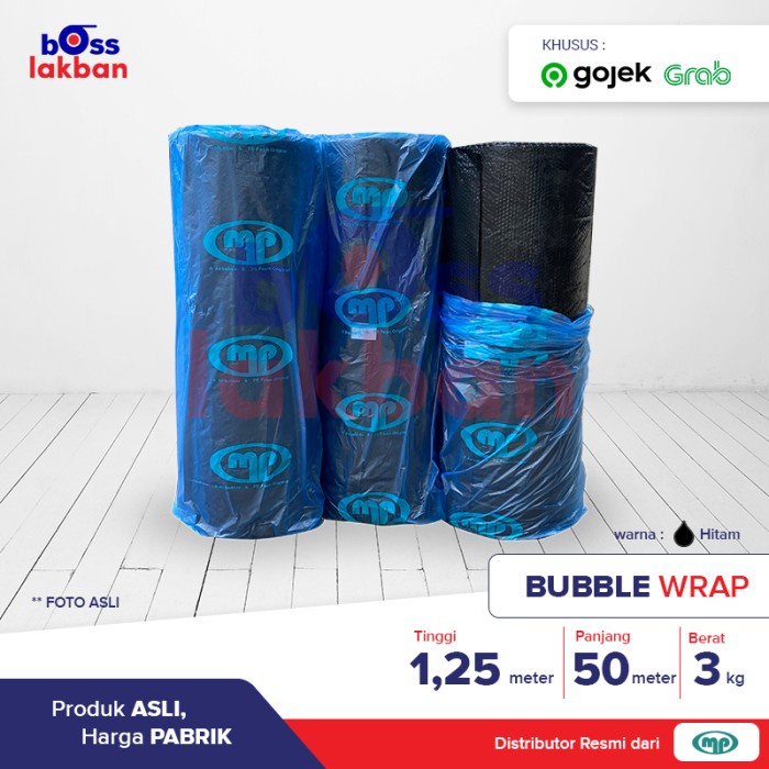 

Ginger- (GOSEND / GRAB) Bubble Wrap Hitam / Black Muliapack 125 cm x 50 meter