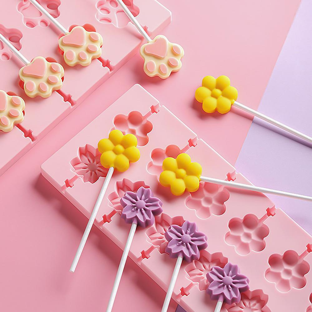 R-flower Silicone Lolipop Cetakan Lucu DIY Bakeware Cokelat Bentuk Hewan Mold Jelly Dan Permen