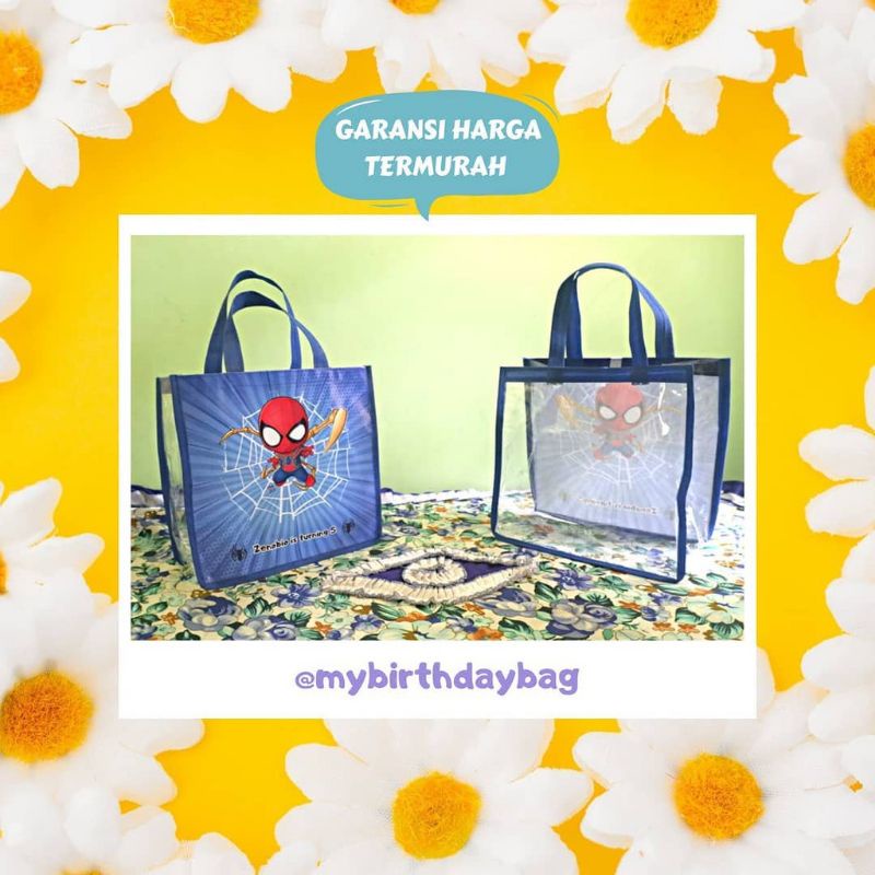 

Tas mika spiderman tas spiderman tas ultah spiderman ultah spiderman Souvernir Ultah Goodie bag mica kids