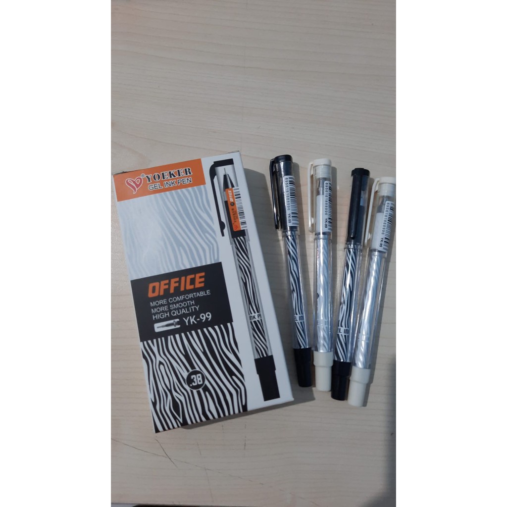 

1 Lusin/ 12 Pcs Bolpen Pulpen Pena 0,38mm YOEKER YK-99 Tinta Hitam