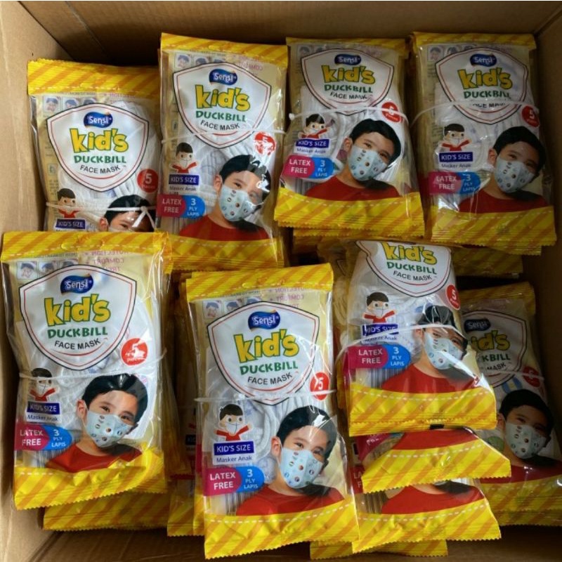 Masker Sensi Duckbill Kids Sachet isi 5 Pcs