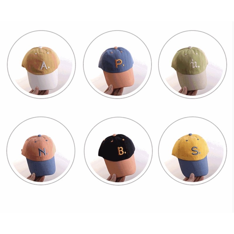 Topi Baseball Bayi Balita Alphabet Inisial Import / Toddler Hat TIDAK BISA CUSTOM