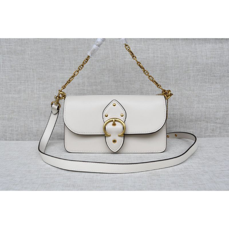 Coach Beat 18 Shoulder Bag Leather White(C4763)