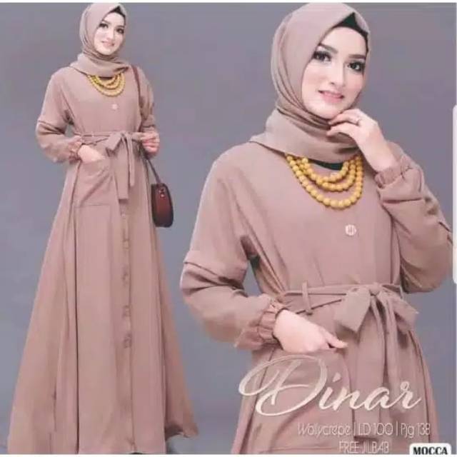 Dinar maxi dress baju gamis pakaian wanita fashion muslim