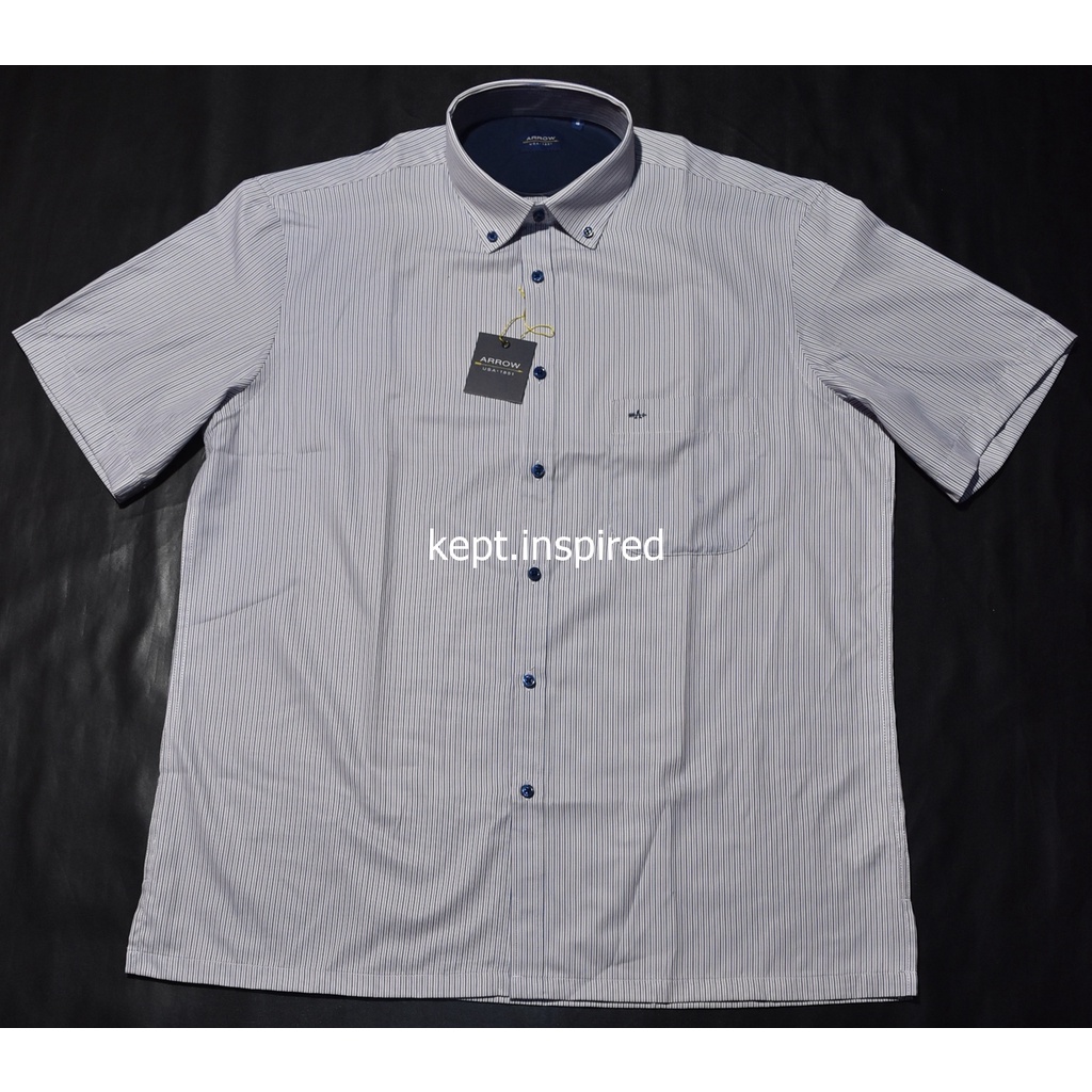 Kemeja Pria Formal Lengan Pendek ARROW Pink Salur Reguler BSS 226 ORIGINAL