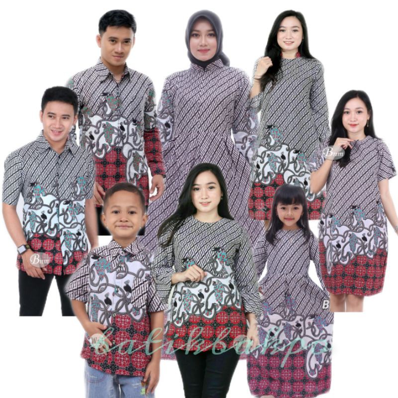 Batik Couple Keluarga Maura Couple Sania Ruffle Ori Ndoro Jowi Dnt Termurah