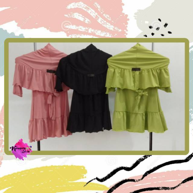 SALE GAMIS ANAK TERLARIS/ BAJU MUSLIM ANAK POLOS / GAMIS  ANAK POLOS MODEL REMPEL USIA 0 BLN - 11 TH