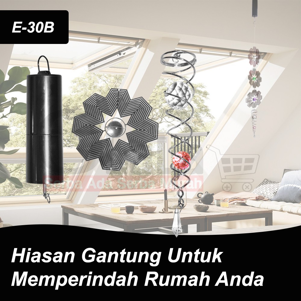 Lonceng Angin Bentuk Spiral Bahan Metal untuk Indoor / Outdoor E-30B