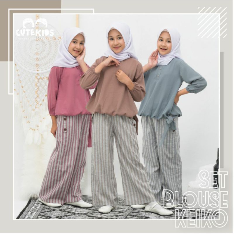 Setelan Anak Perempuan Cutekids Setelan Blouse Dan Celana Kulot Anak Keiko