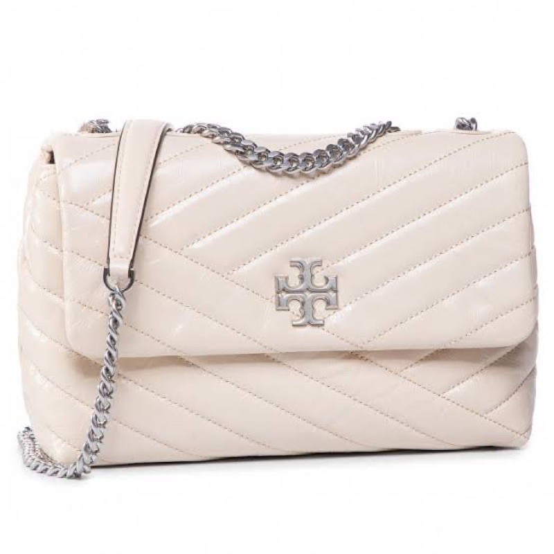 TORY BURCH TB Kira Chevron Distressed Small Convertible Shoulder Bag 75447 New Cream 122