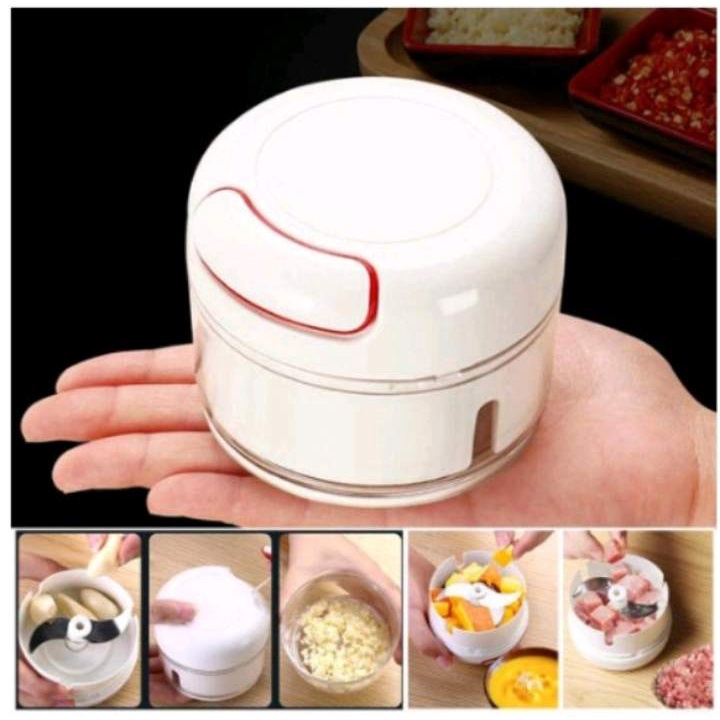 Mini Food Chopper Blender Tarik Tangan Manual Penghalus Bumbu
