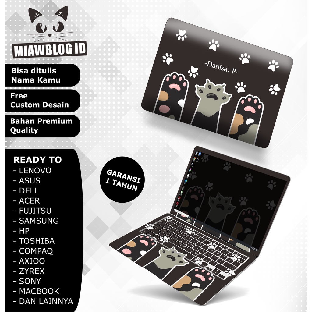 Garskin Laptop Custom Full Body Cute Cat Paws