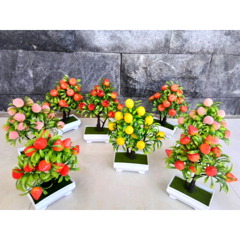 (COD) BUAH PLASTIK BONSAI BUAH PLASTIK BUAH ARTIFICIAL HIASAN MEJA BUAH