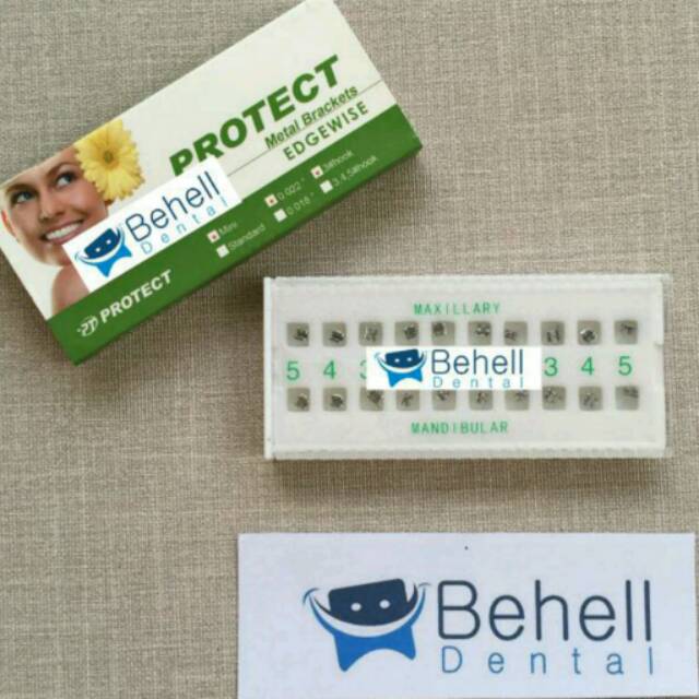 ORIGINAL BRACKET BEHEL METAL PROTECT MINI EDGEWISE WITH HOOK - Bracket Ortho Dental Protek Proteck Untuk Perbaikan / Perawata Gigi - Dental Braces Kawat Orthodontic - Behelldental