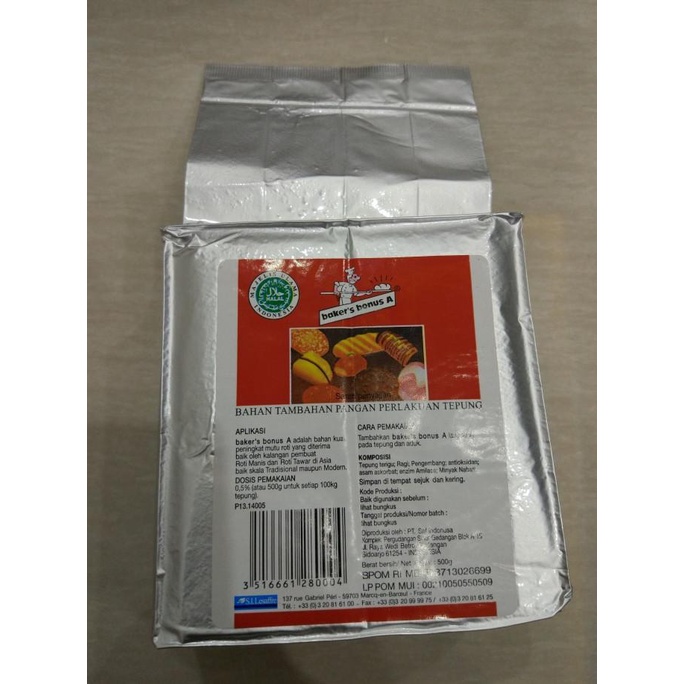 

BAKER'S BAKER BONUS A (BREAD IMPROVER) BAKERBONUS 500G TERLARIS TERPERCAYA ORIGINAL