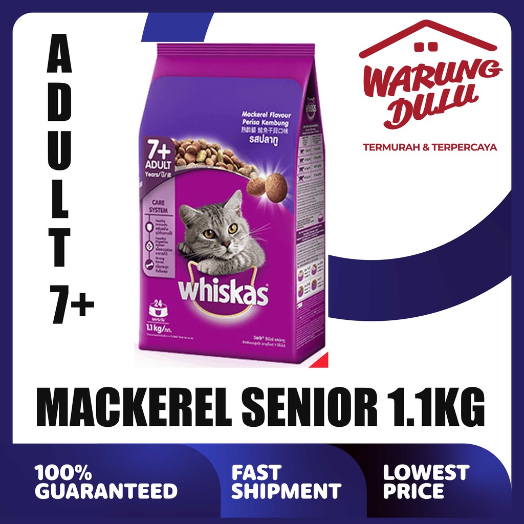 WHISKAS MACKEREL SENIOR 7+ 1.1KG