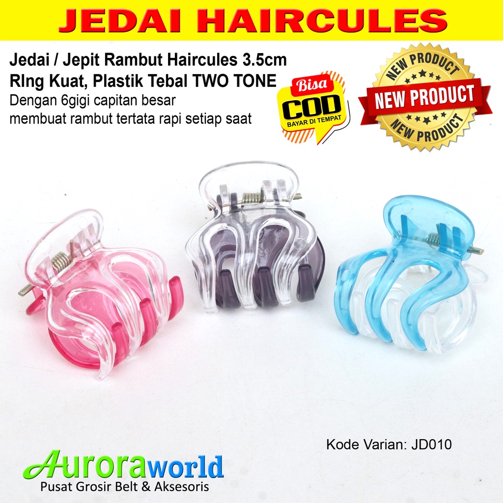 Auroraworld Jedai Haircules Jepit Rambut Haircules Super 3.5cm Bahan Tebal dan Kuat