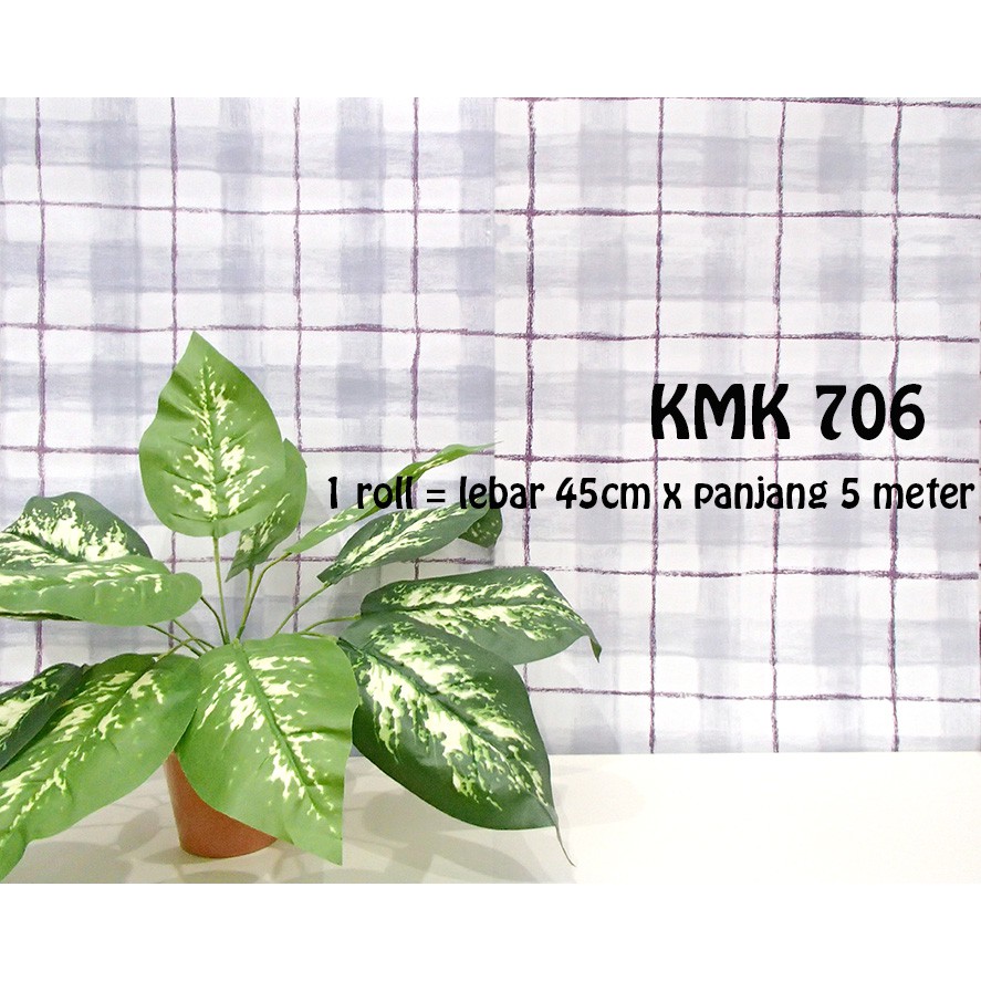 KMK 706 WALLPAPER GARIS BIRU UNGU  L 45CM X Panjang 5M