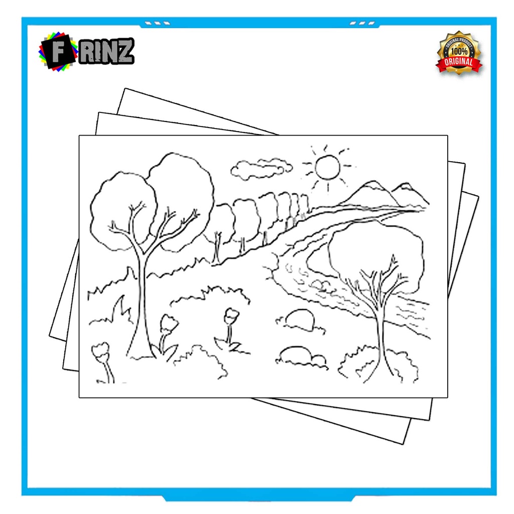 Gambar Sketsa Mewarnai ~ 17 . Pemandangan Part 1 / Seketsa Lukis / Drawing Sketch / Menggambar-11