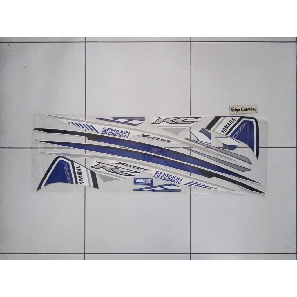 Striping Sticker Lis Yamaha Xeon RC GP 2013 2014 Putih Biru Original