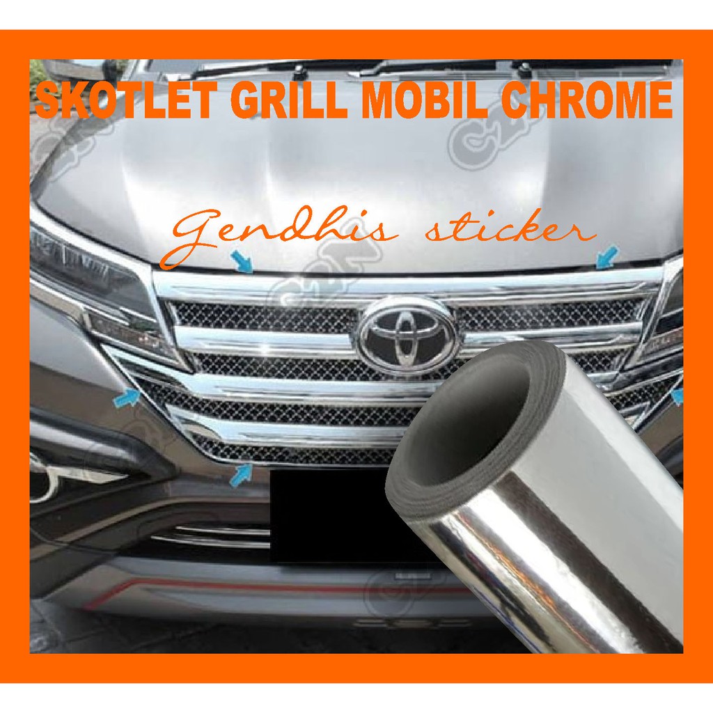 Skotlet Chrome Silver Grill Mobil Depan