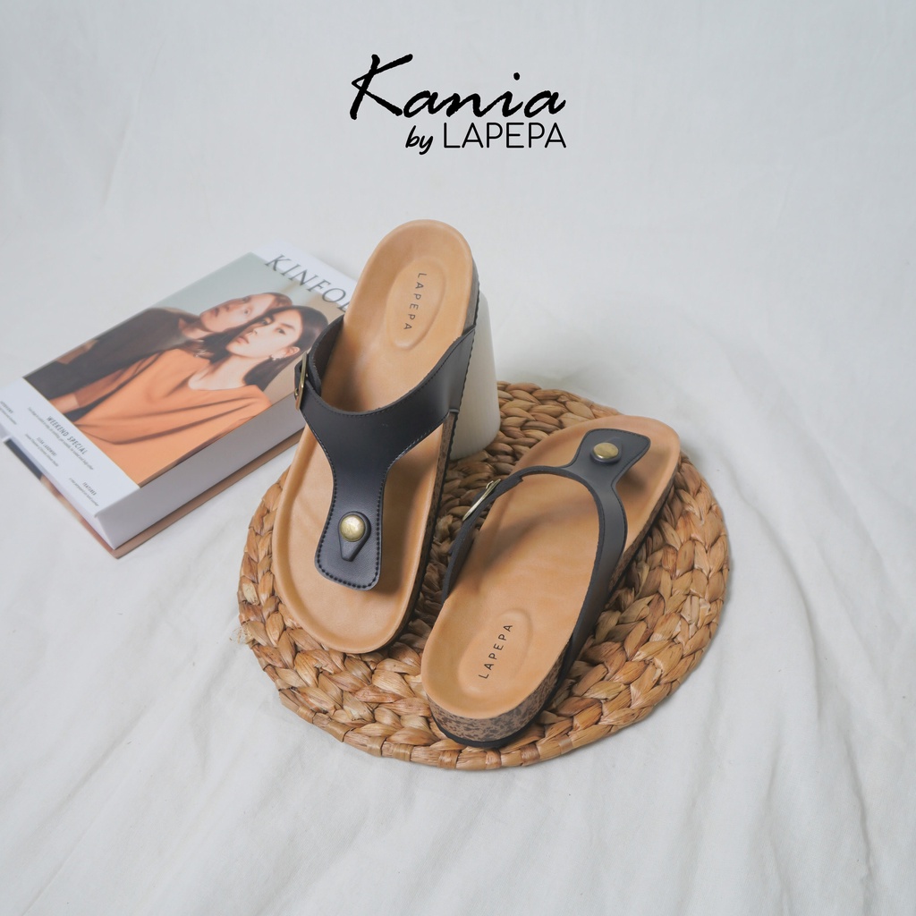 AVLINSTORE - tipe KANIA Sandal Wanita Casual Model Jepit Birken Sol Puyuh Sendal Cewek Kulit Santai Japit Gesper Empuk