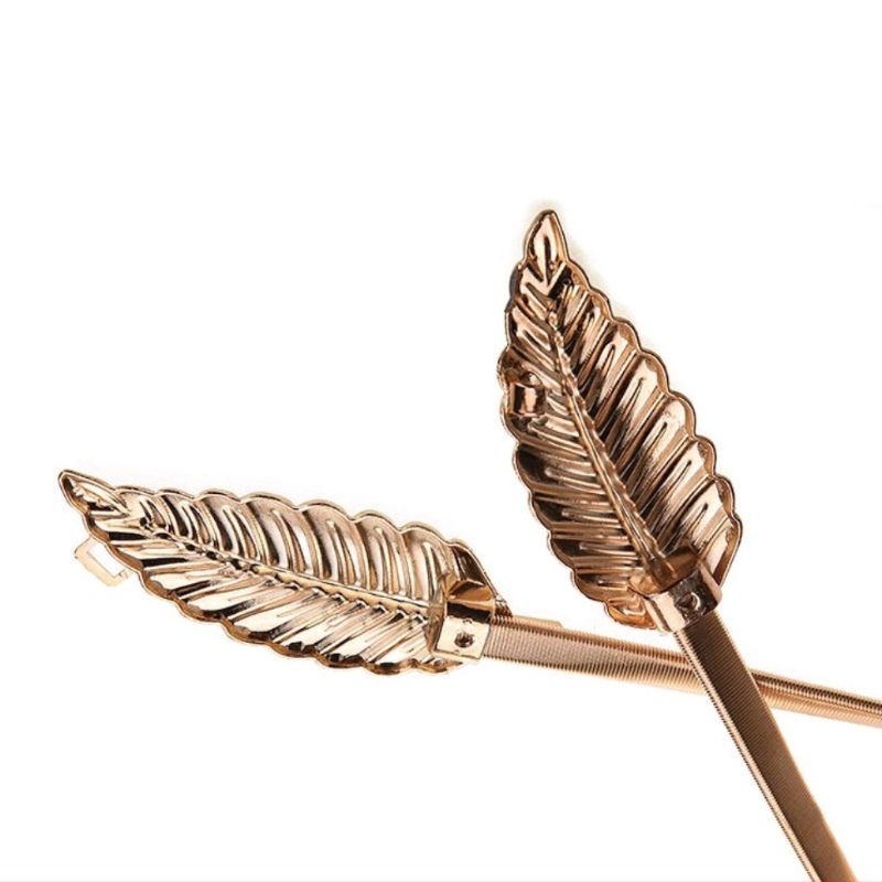 Ikat Pinggang Wanita Tali Spiral Elastis Motif DAUN LEAVES Korea Fashion Womens Belt