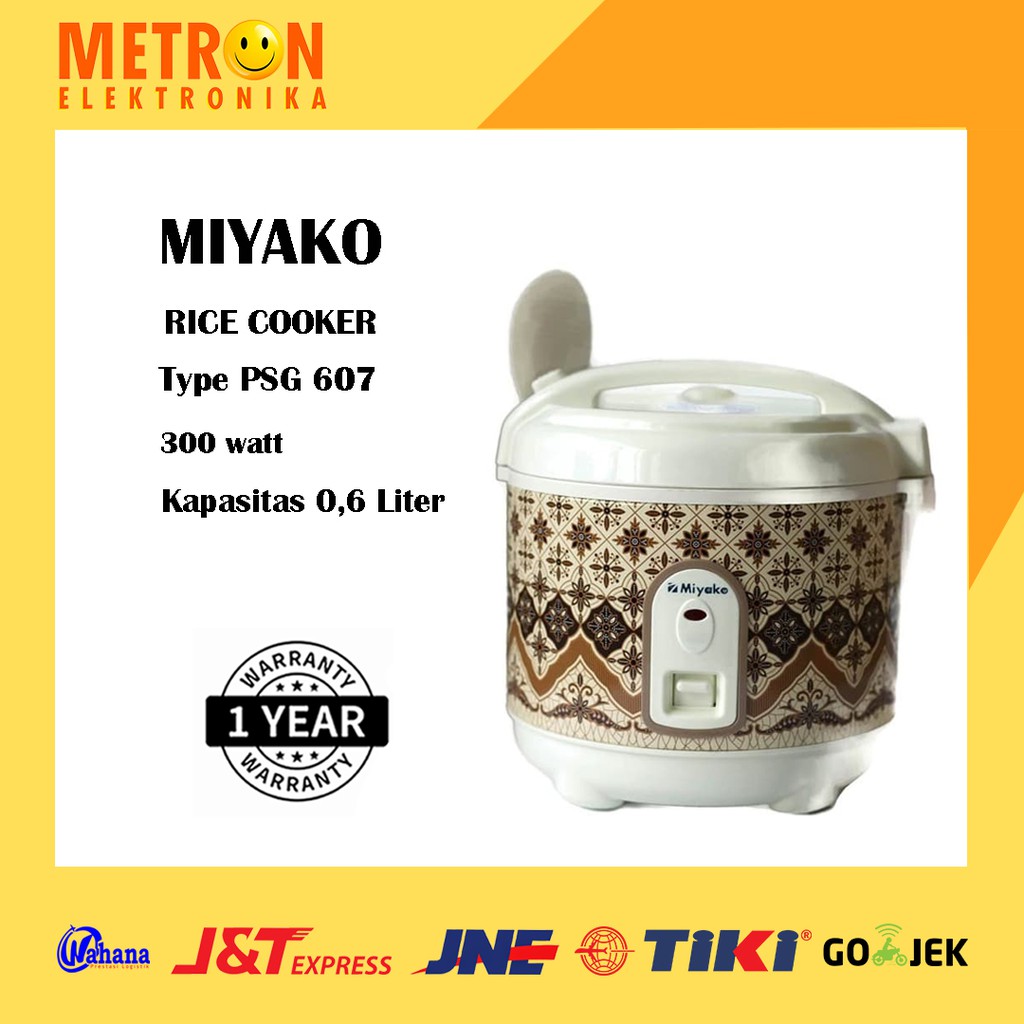 MIYAKO PSG-607 MEMASAK NASI / RICE COOKER 0.6 LITER / PENANAK NASI 300 WATT / PSG607