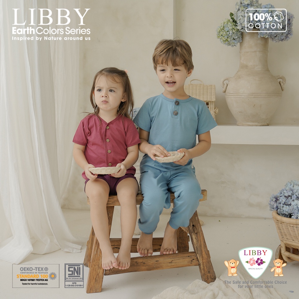 LIBBY FAVE SET Stelan Oblong Pendek Celana Panjang (1Stel/pack) (Tersedia varian warna dan ukuran)