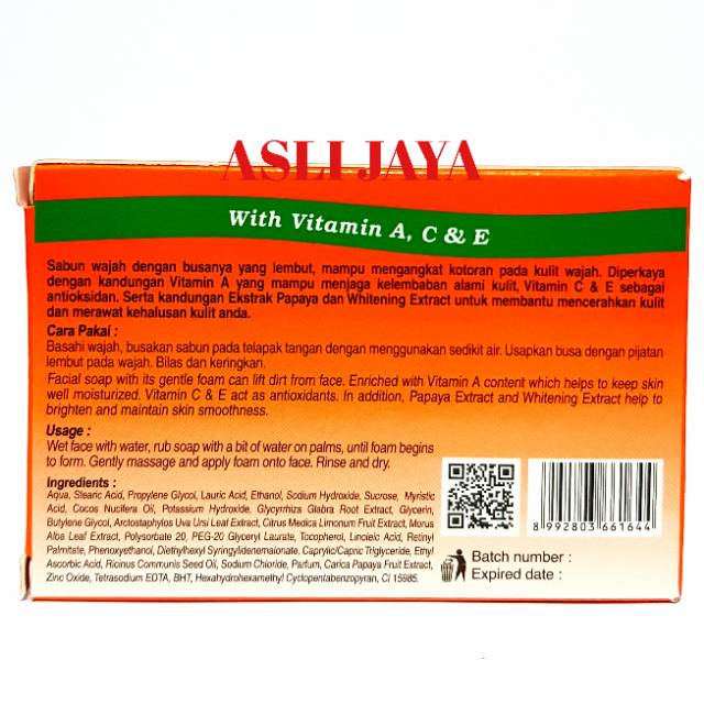 Sabun BDL Papaya Extract Brightening Soap