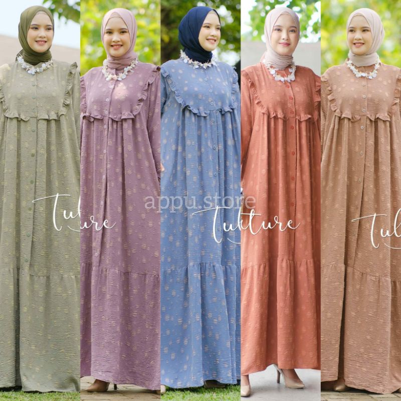 Tulus Signature Cevra Dress / Maxi Dress Wanita Muslim Kekinian Jumbo Crinkle Airflow Jaguard Premiu