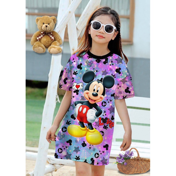 VC-DRESS ANAK PEREMPUAN MOTIF FULL PRINT / DASTER UMUR 3-8 TAHUN