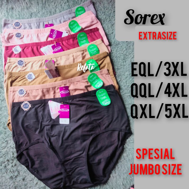3pcs Celana Dalam JUMBO SOREX, EQL, QQL, QXL (3XL,4XL,5XL)