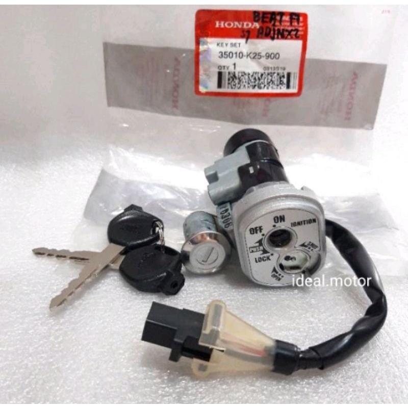 35010-K25-900 HGP AHM 100% ORIGINAL KUNCI KONTAK KEY SET ASSY BEAT FI (CBS) 2012-2014 ORI AHM 35010K