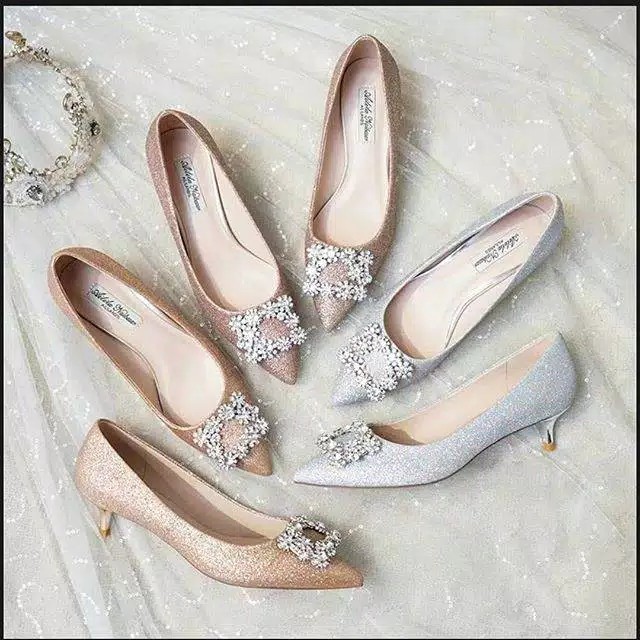 Sepatu Heels Glitter