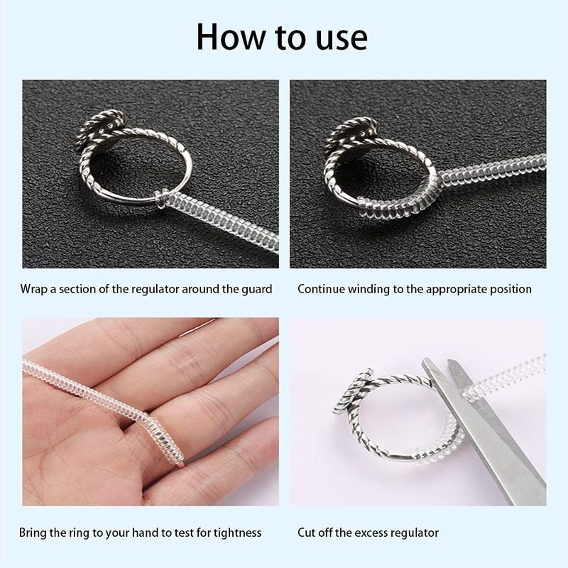 1pcs Pack Invisible Ring Size Adjuster for Loose Rings / Spiral Based Clear Any Ring Size Adjuster Tools