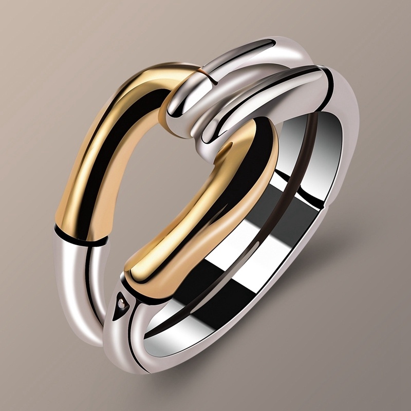 Cincin Sterling Silver 925 Desain Tulang Bambu Untuk Wanita